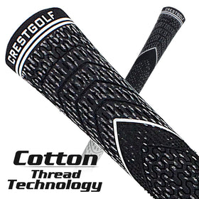 Closeup texture of Crestgolf grip showing anti slip lines in gray