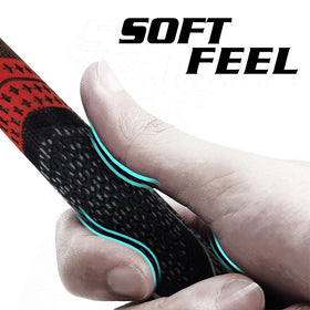 Crestgolf multi-compound grips red side profile highlighting grip contour.