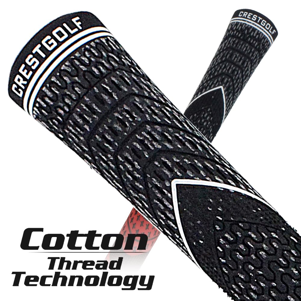 Crestgolf multi-compound grips texture close-up with carbon yard blend.