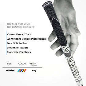 Crestgolf grip features a softer second half for relaxed hand pressure.