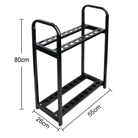 Crestgolf putter rack storage for 18 clubs keeps gear within reach.