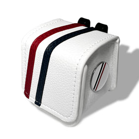 CRODE golf bag with ball marker and tees secured by magnetic closure for quick access