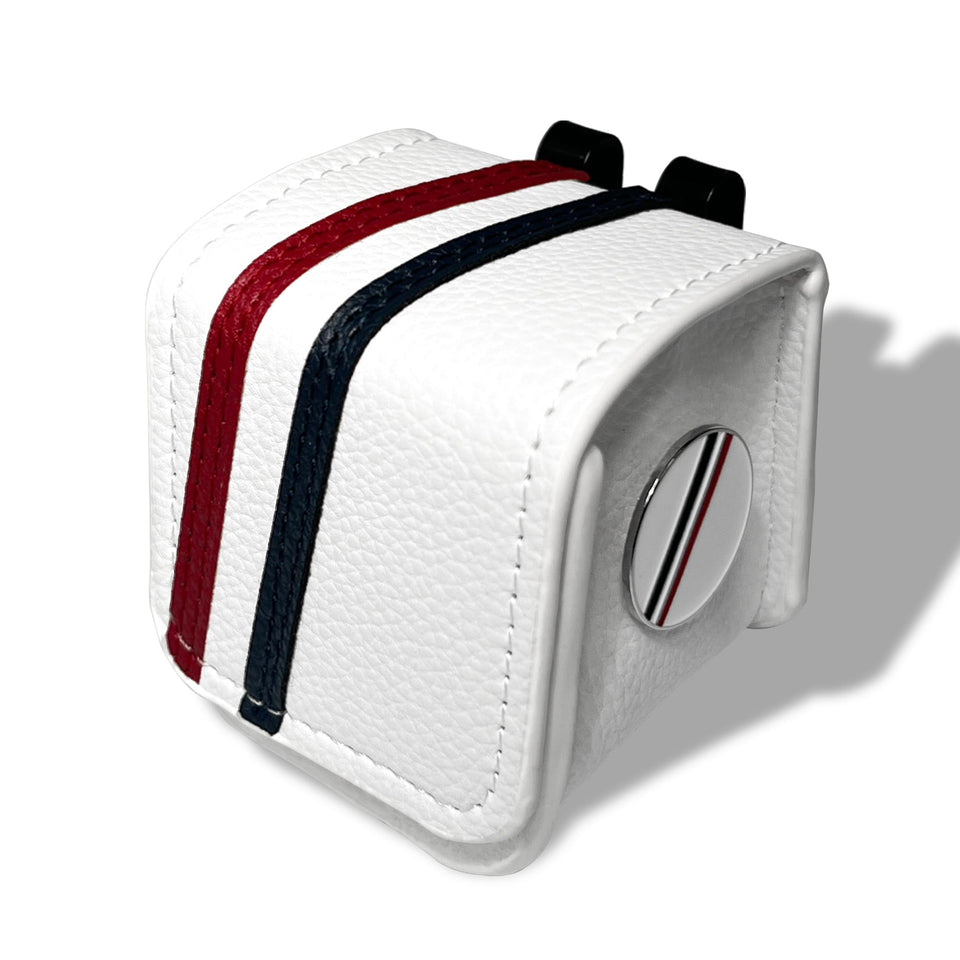 CRODE golf bag with ball marker and tees secured by magnetic closure for quick access