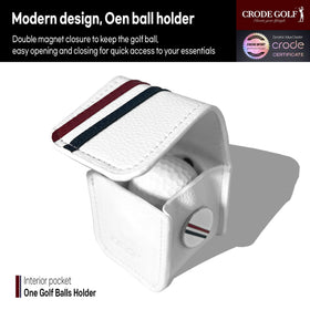 CRODE premium leather golf bag showing durable magnetic closure