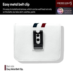 CRODE rangefinder case attached to skirt or pants for secure wear.