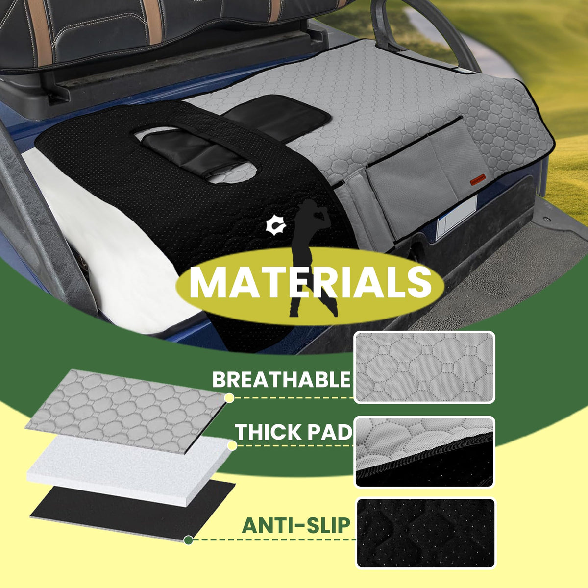 Easy installation compatible with most golf cart armrests.