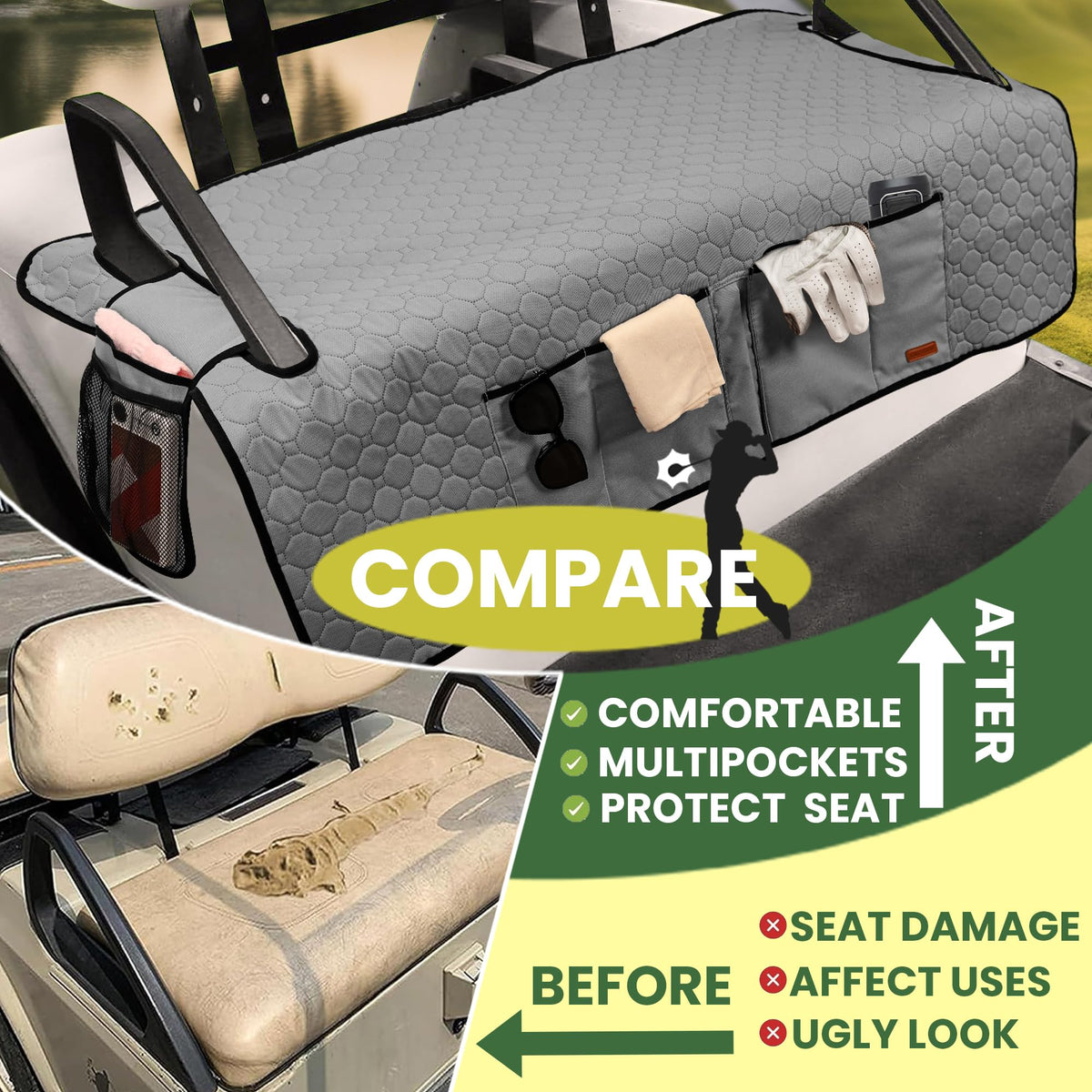 Durable heavy-duty material with cushioned feel and nonskid bottom.