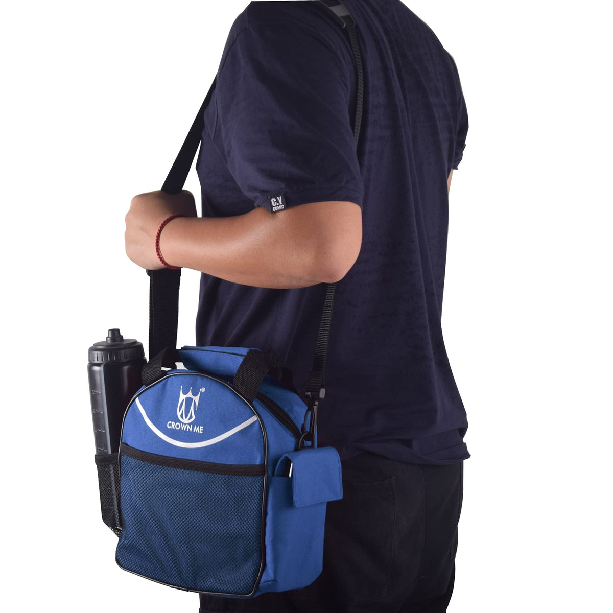 CROWN ME starter bag with towel showing durable carry and pockets