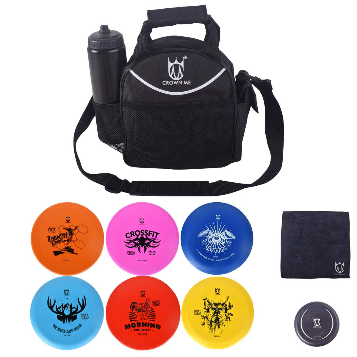 CROWN ME disc golf set with bag, ready-to-play starter kit