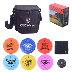 CROWN ME Disc Golf Starter Set bag showing portable capacity for easy transport
