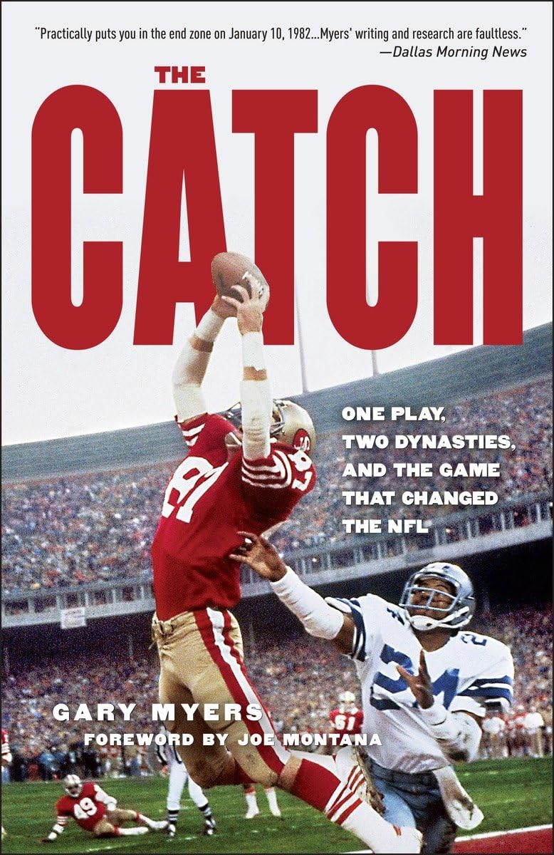 CROWN The Catch book cover captures the iconic 1982 NFL moment, ideal for display by fans