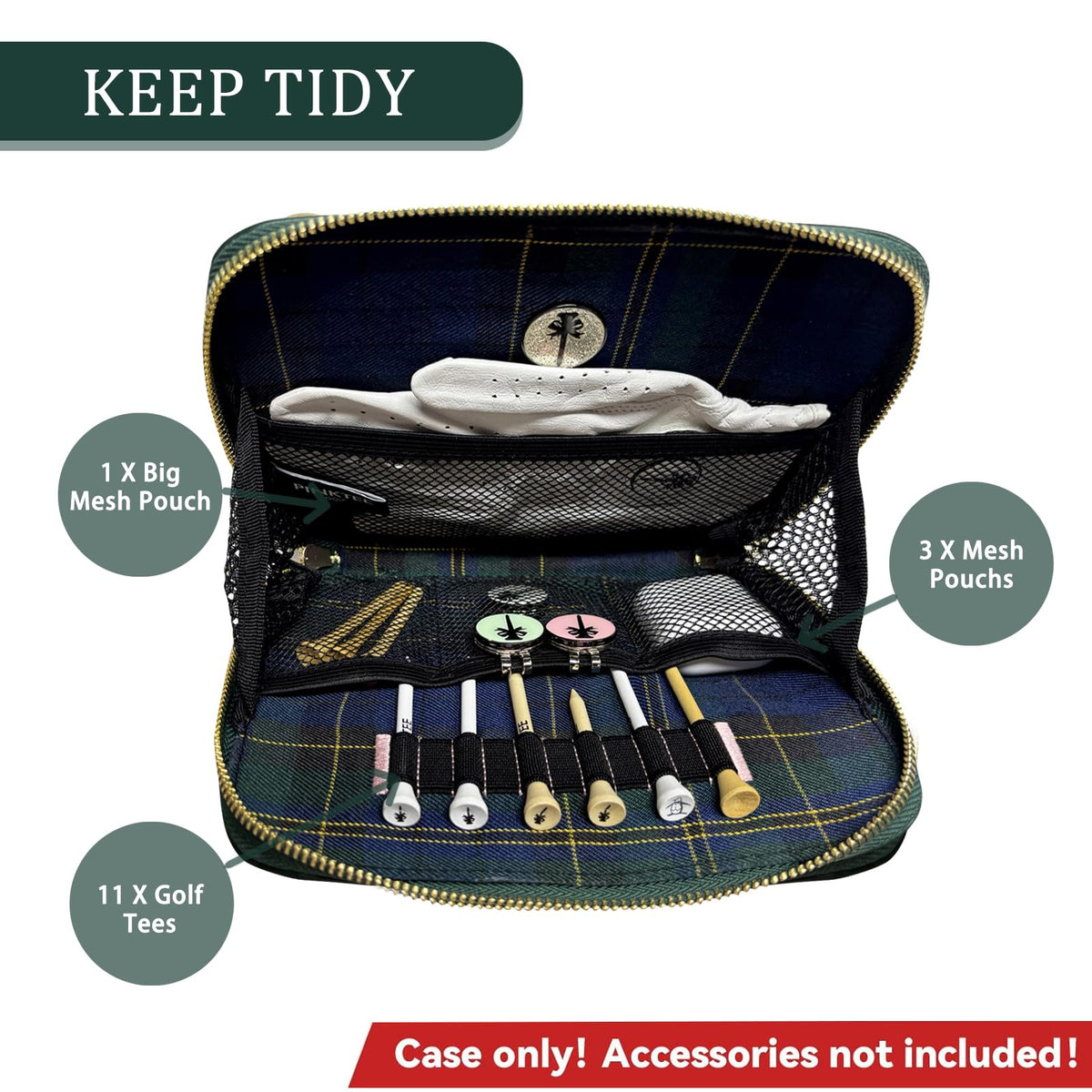 CrownBlanks PINKTEE ball marker pouch stores markers and small accessories.