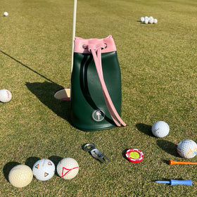CROWNBLANKS PinkTee golf bag clip keeps valuables secure during movement