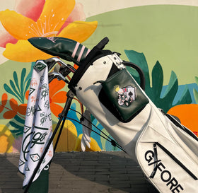 CROWNBLANKS PinkTee front design highlights style for on-course looks.