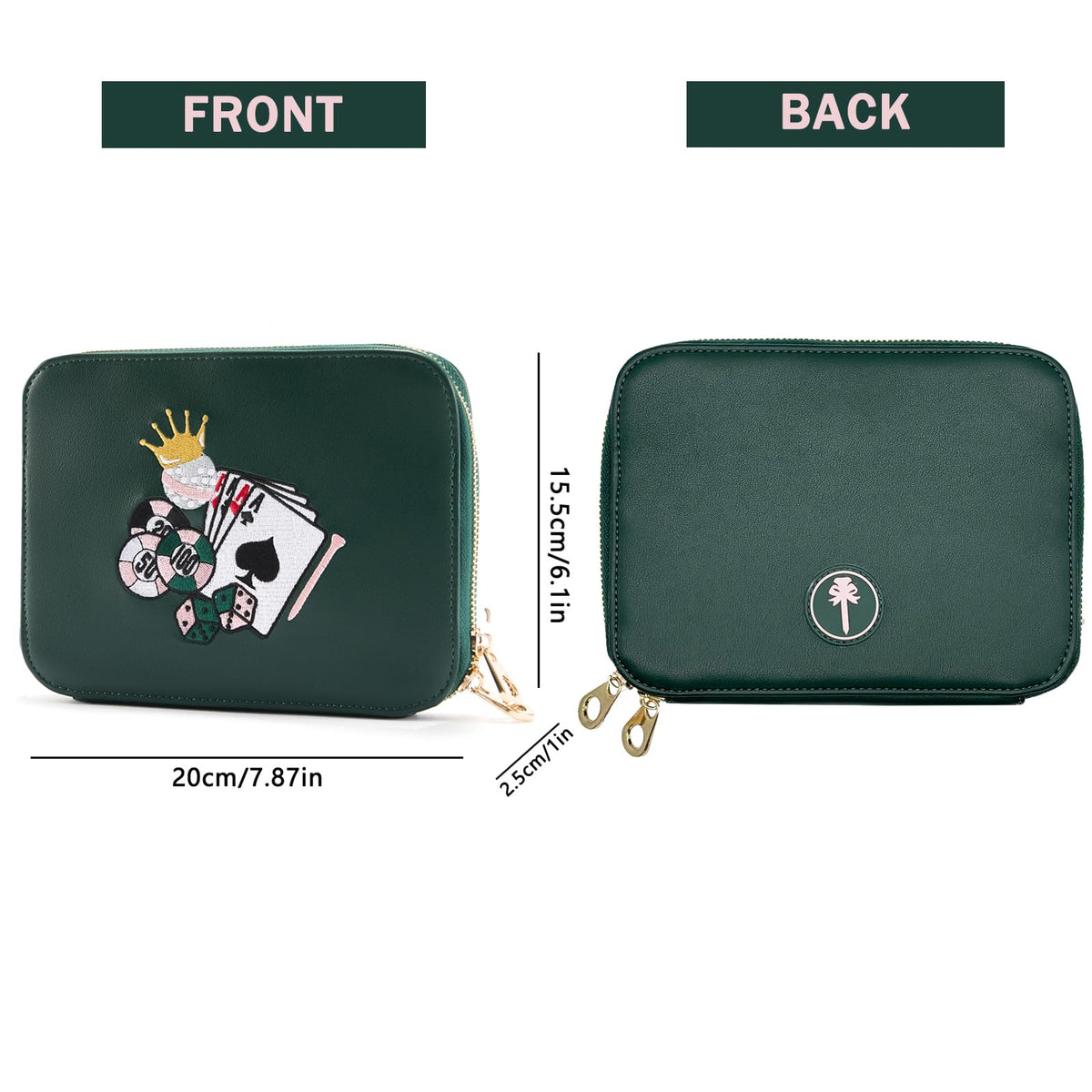 CrownBlanks PINKTEE premium leather hard shell protects valuables on the course.