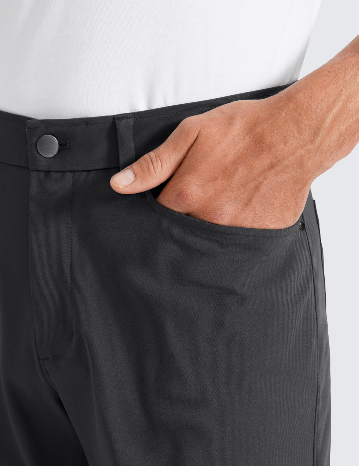 CRZ YOGA All Day Comfy fabric close-up showing breathable stretch