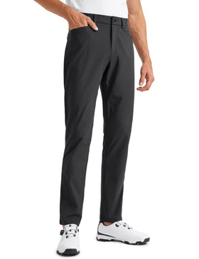 CRZ YOGA All Day Comfy 5-Pocket Golf Pants ink gray front view for versatile daily wear.
