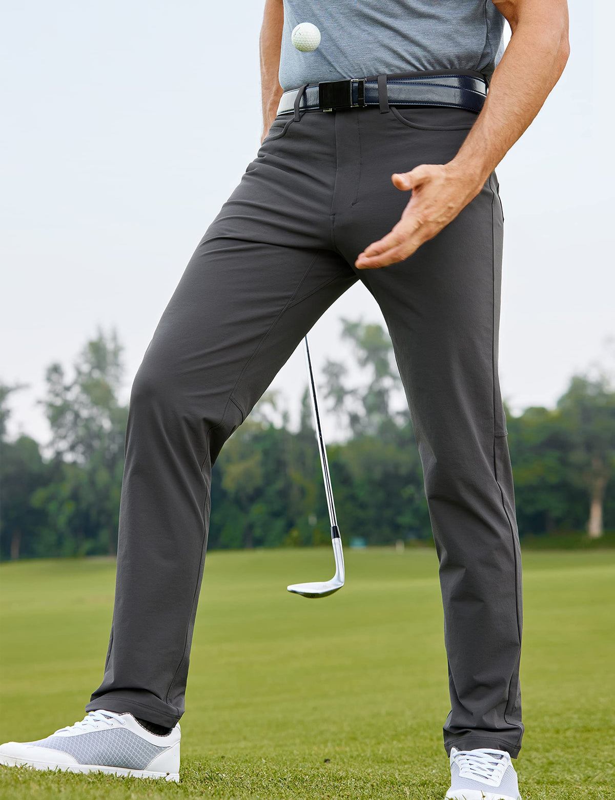 CRZ YOGA All Day Comfy Golf Pants pocket details for organized storage