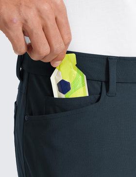 CRZ YOGA All Day Comfy golf pants side view with tapered leg for a streamlined look