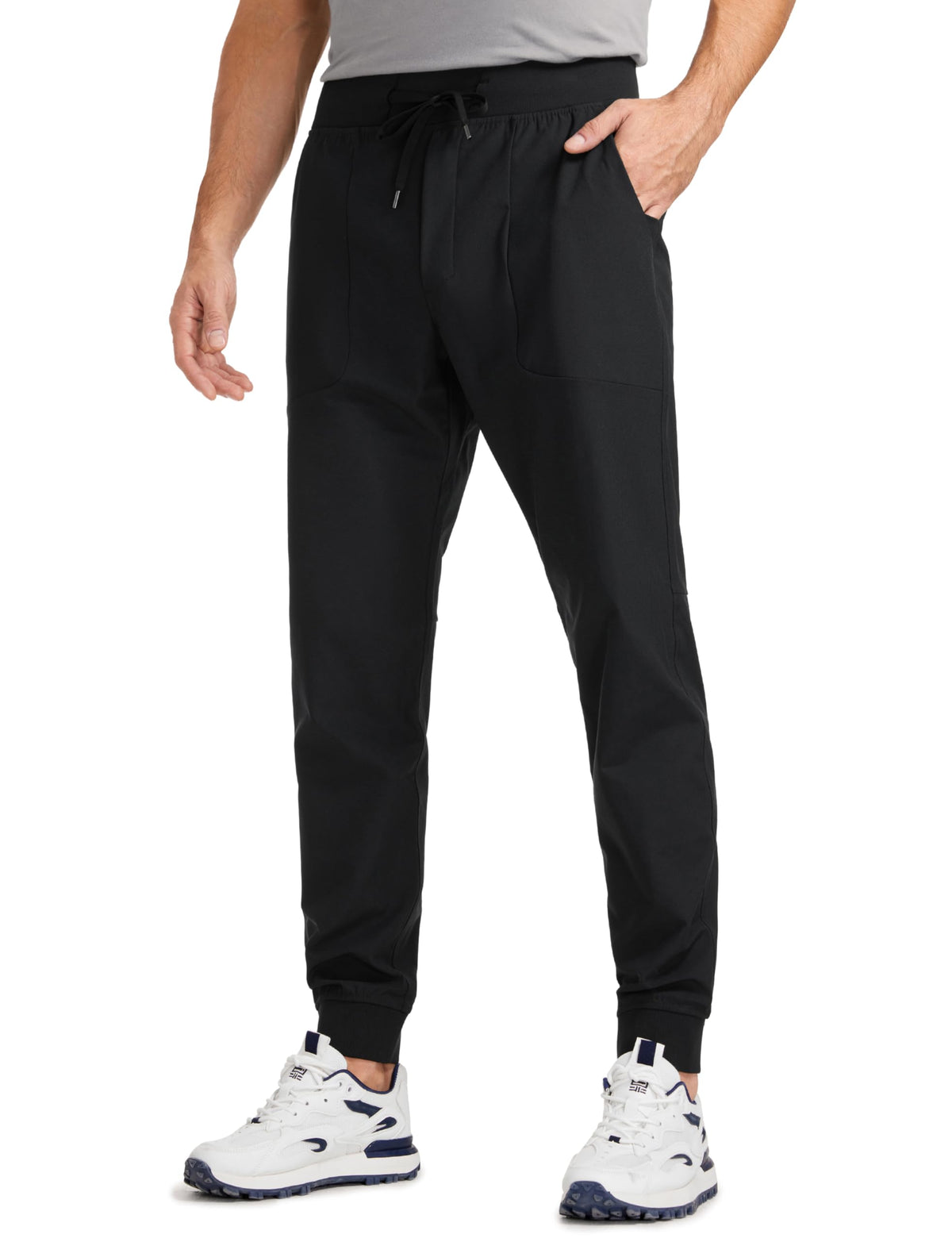 CRZ YOGA All Day Comfy Golf Joggers front view showing lightweight, quick-dry fabric.