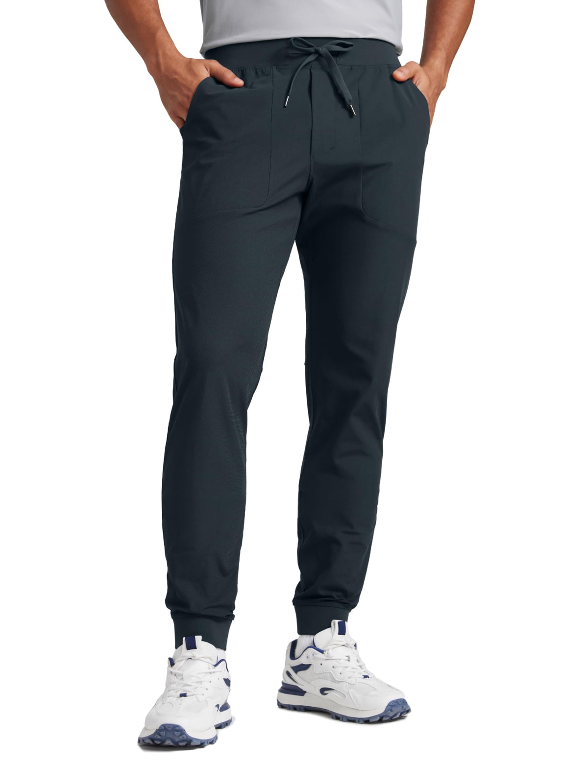 CRZ YOGA All Day Comfy Golf Joggers front view showing sleek silhouette and fabric