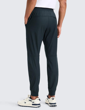 CRZ YOGA All Day Comfy golf joggers fabric close-up shows breathable quick-dry weave.