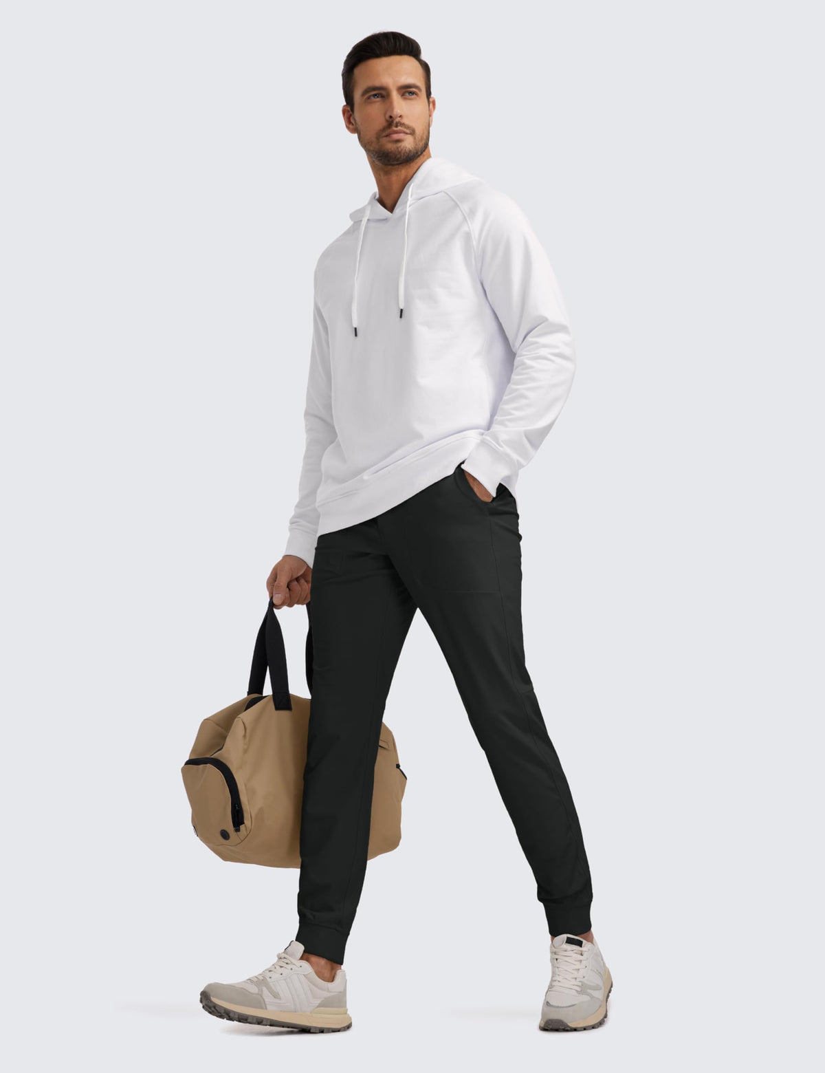 CRZ YOGA All Day Comfy Golf Joggers waist drawstring for adjustable comfort.