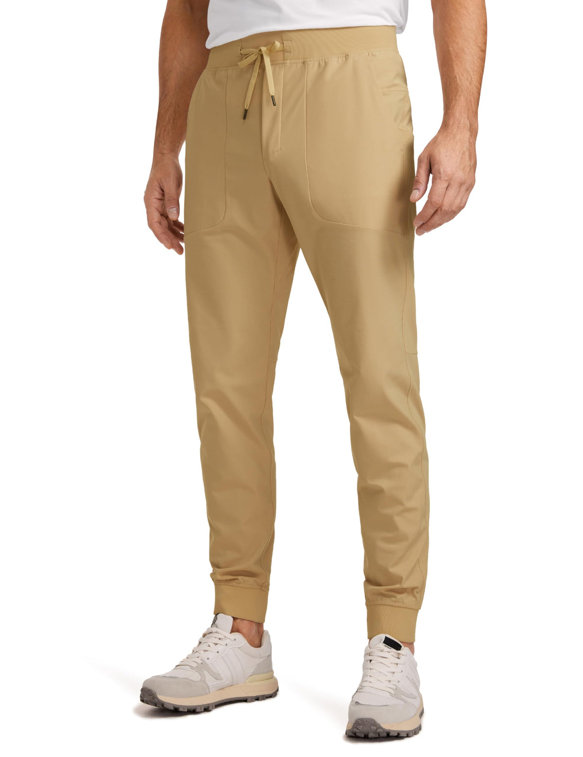 CRZ YOGA all-day comfy golf joggers front view with 30-inch inseam for comfort on the course
