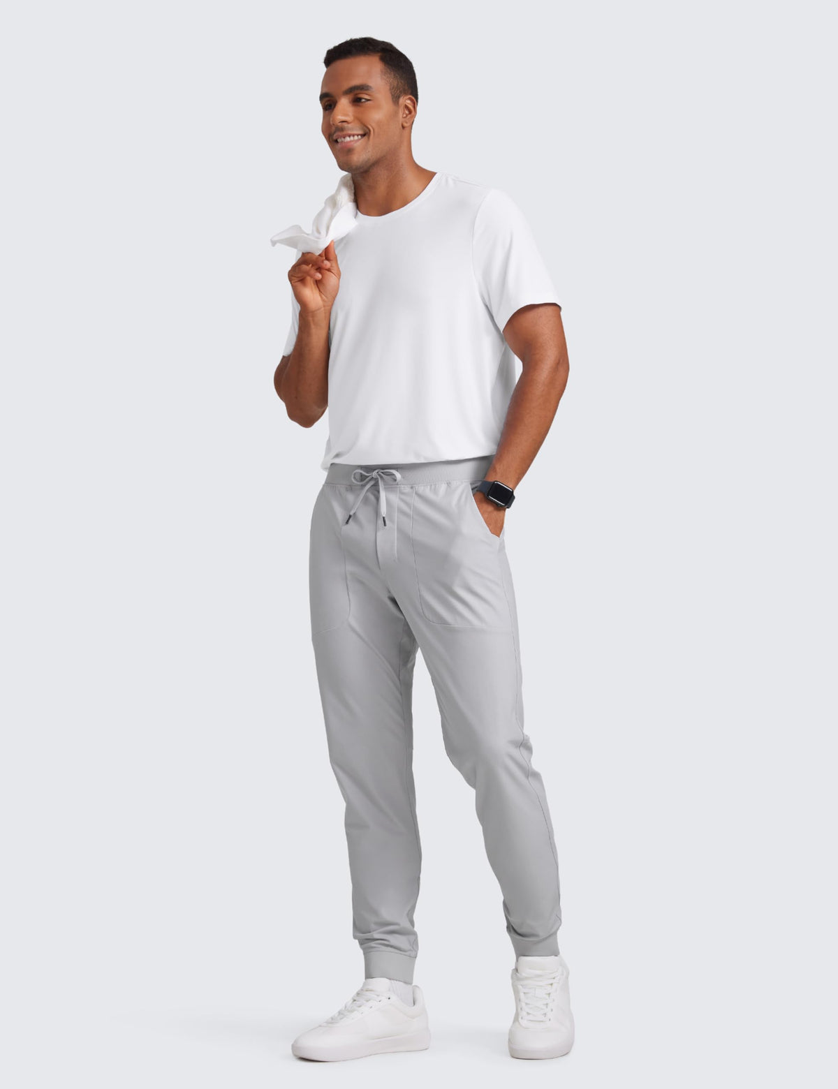 CRZ YOGA All Day Comfy Golf Joggers back pocket secures small essentials on course.