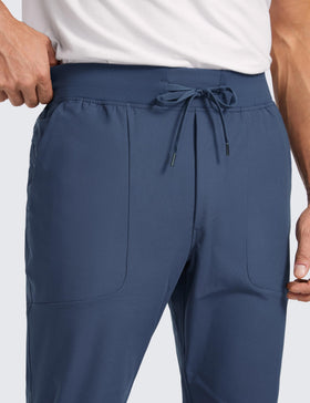 CRZ YOGA All Day Comfy Golf Joggers electric blue back pocket, secure valuables while moving
