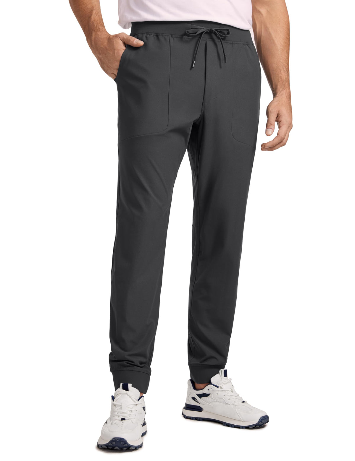 CRZ YOGA All Day Comfy Joggers front view with quick-dry fabric for golf