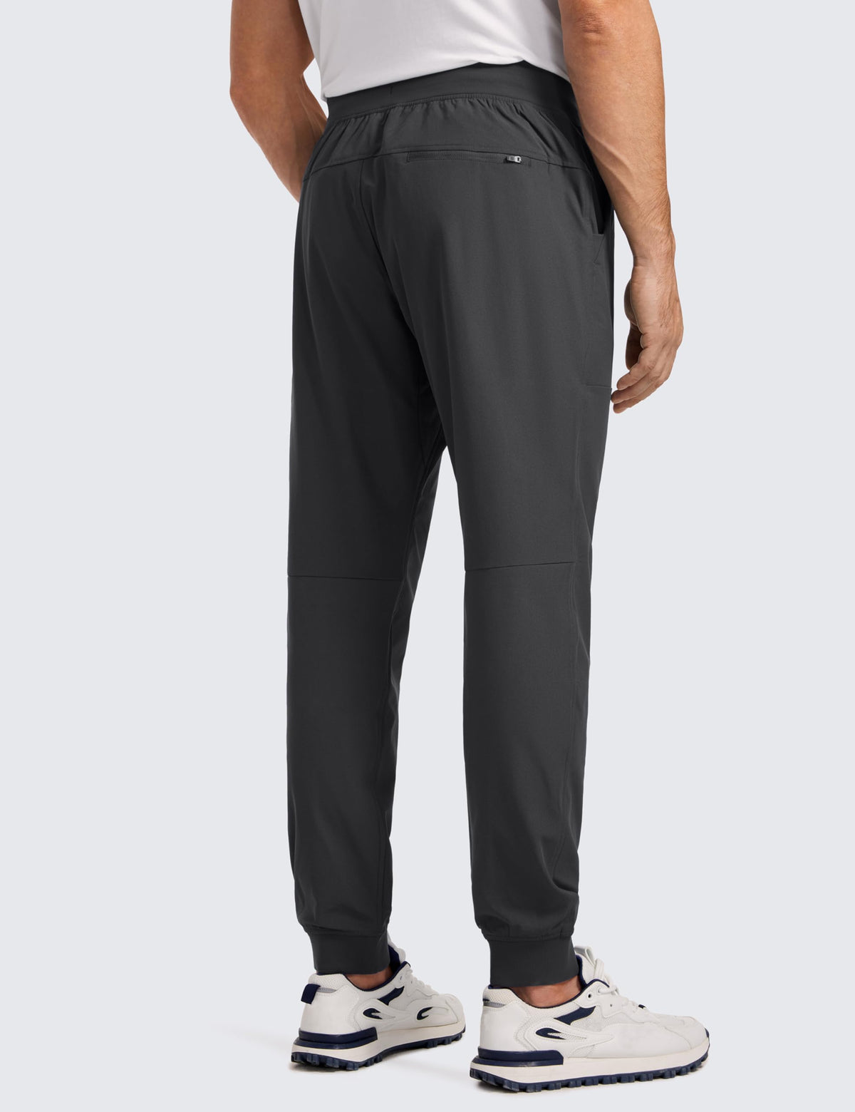 CRZ YOGA all day comfy golf joggers ink gray side pocket view, convenient storage for essentials