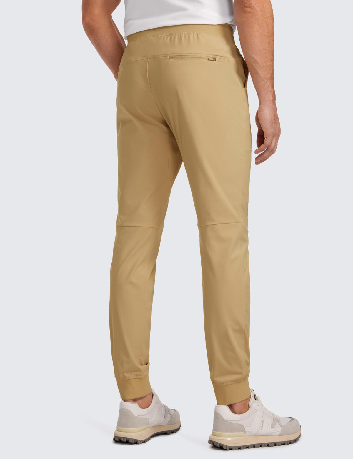 CRZ YOGA All Day Comfy Golf Joggers pocket detail, two side pockets plus back zipper for secure storage.