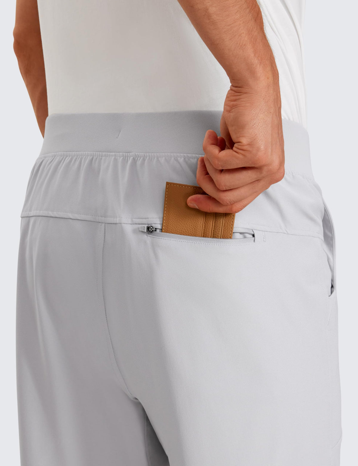 CRZ YOGA All Day Comfy golf pants elastic waistband with drawstring for fit.