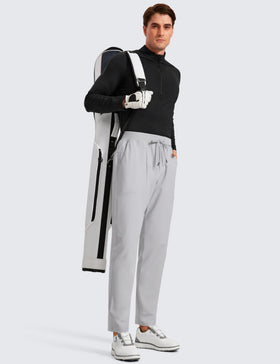 CRZ YOGA All Day Comfy pull-on golf pants elastic waistband with drawstring for adjustable comfort.