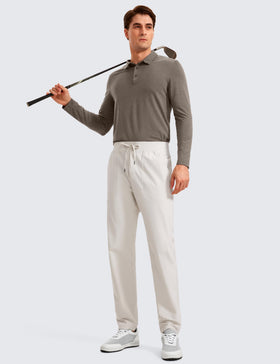 CRZ YOGA All Day Comfy golf pants Fabric closeup showing wrinkle resistance
