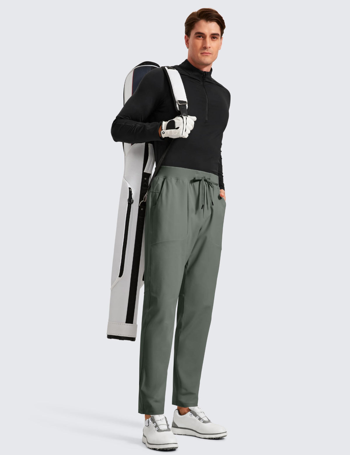 CRZ YOGA All Day Comfy pants fabric texture and wrinkle-resistant finish