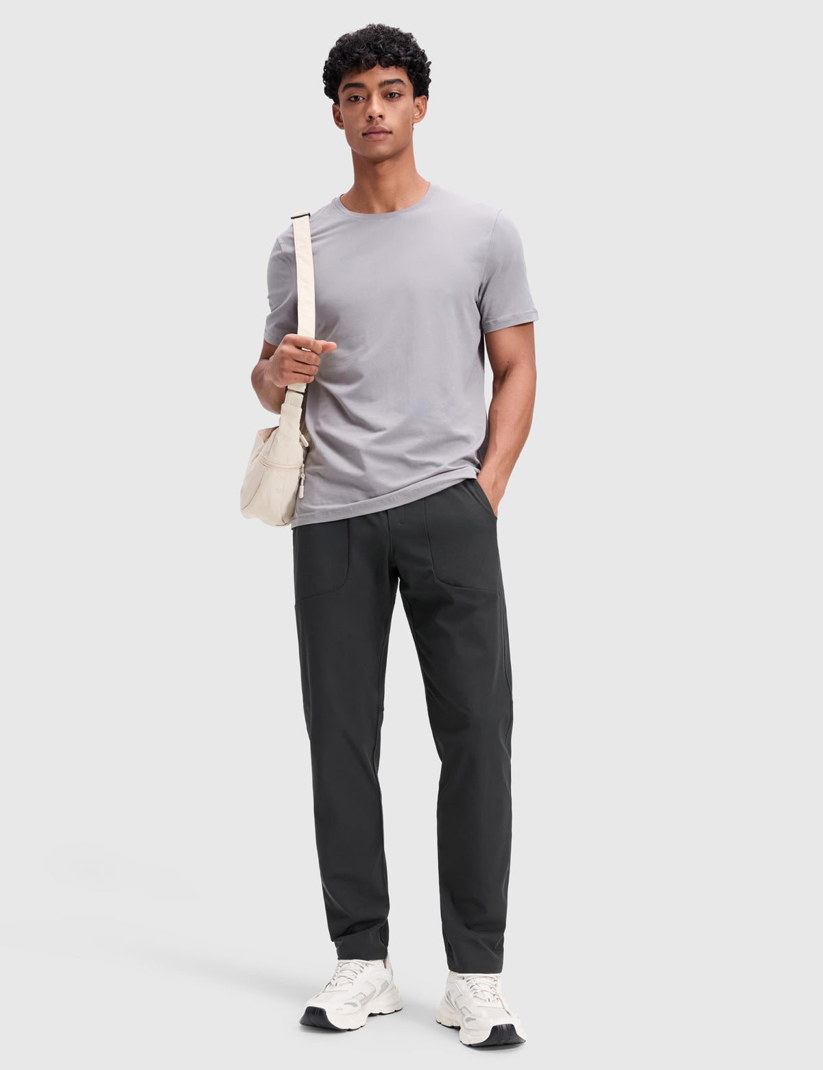 CRZ YOGA All Day Comfy Golf Pants back pocket with zipper in ink gray