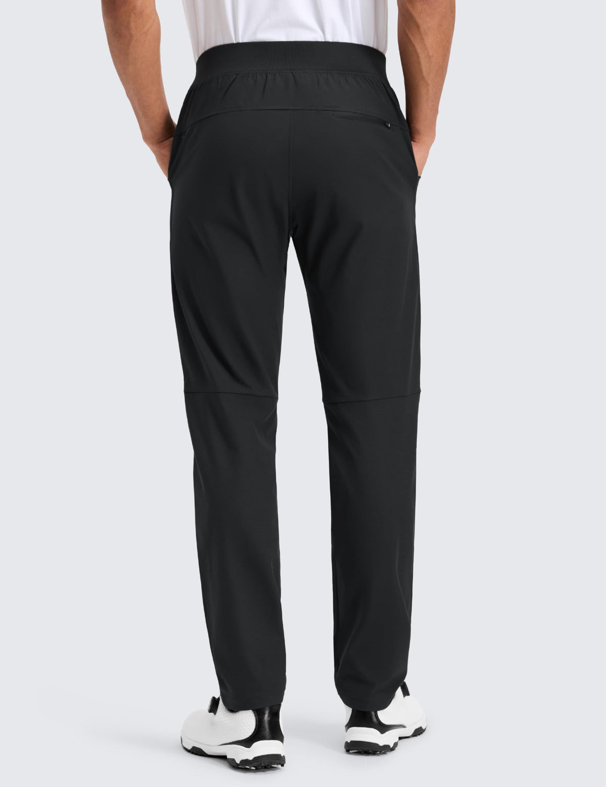 CRZ YOGA golf pants men side pocket view emphasizing pocket practicality