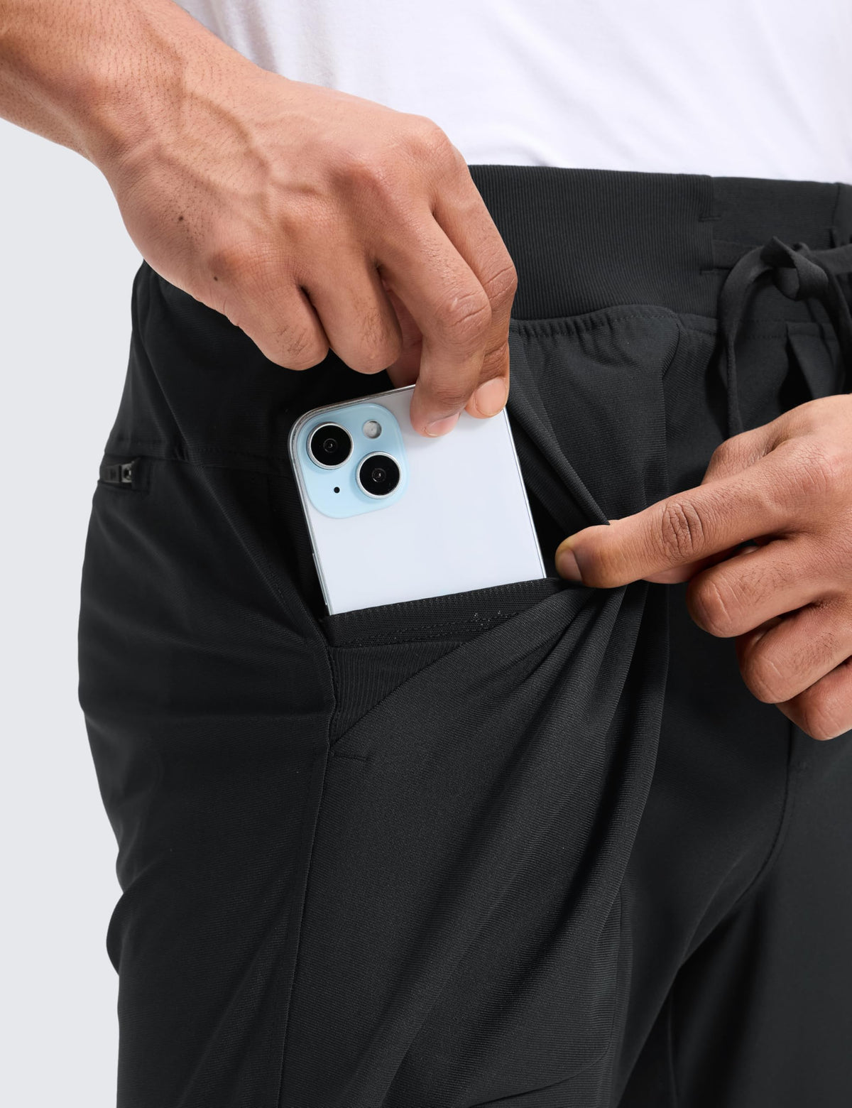 CRZ YOGA waistband and drawstring close-up showing adjustable fit