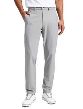 CRZ YOGA Breeze Comfy Golf Pants linen grey front view, breathable fabric for hot weather