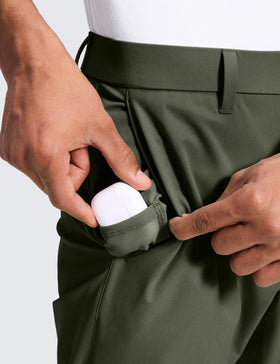 CRZ YOGA Breeze Comfy Golf Pants pocket layout illustrates practical storage options