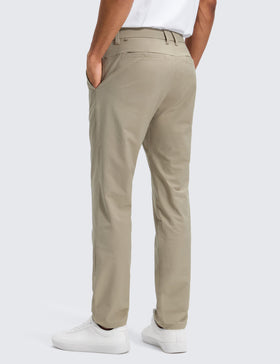 CRZ YOGA stretch chino pants side view with side zip pocket for secure storage