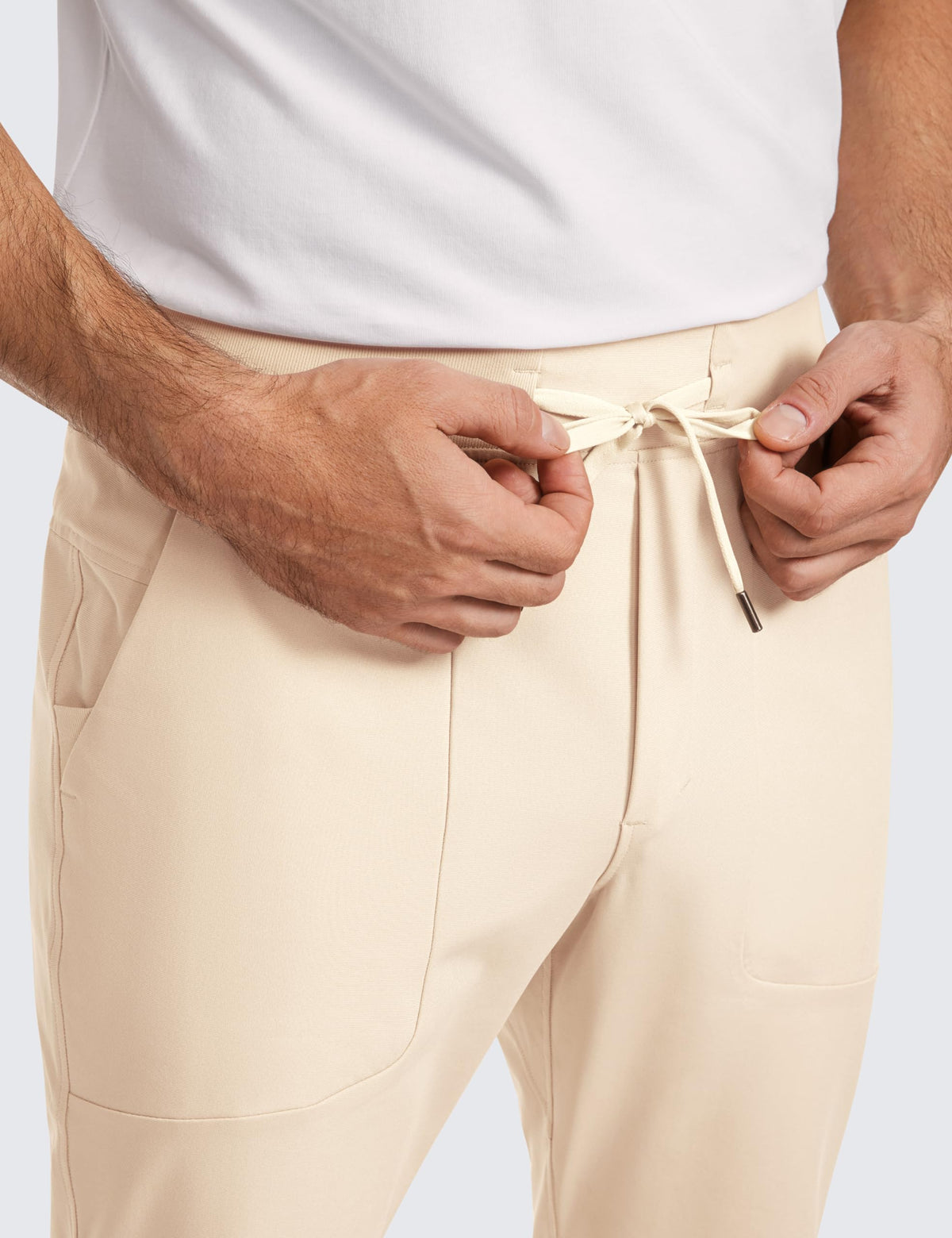 CRZ YOGA fabric close-up showing quick-dry, wrinkle-resistant material