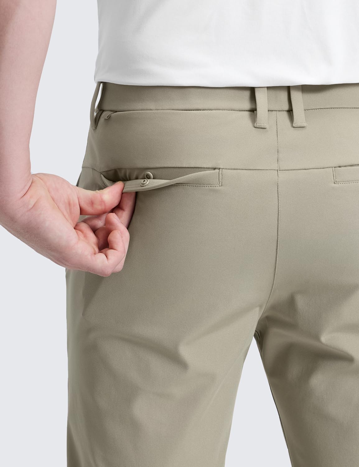 CRZ YOGA pants back pocket with zipper adds secure storage during rounds