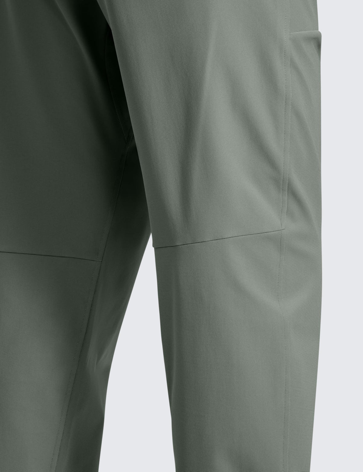 CRZ YOGA golf pants front view in grey sage with 31-inch inseam