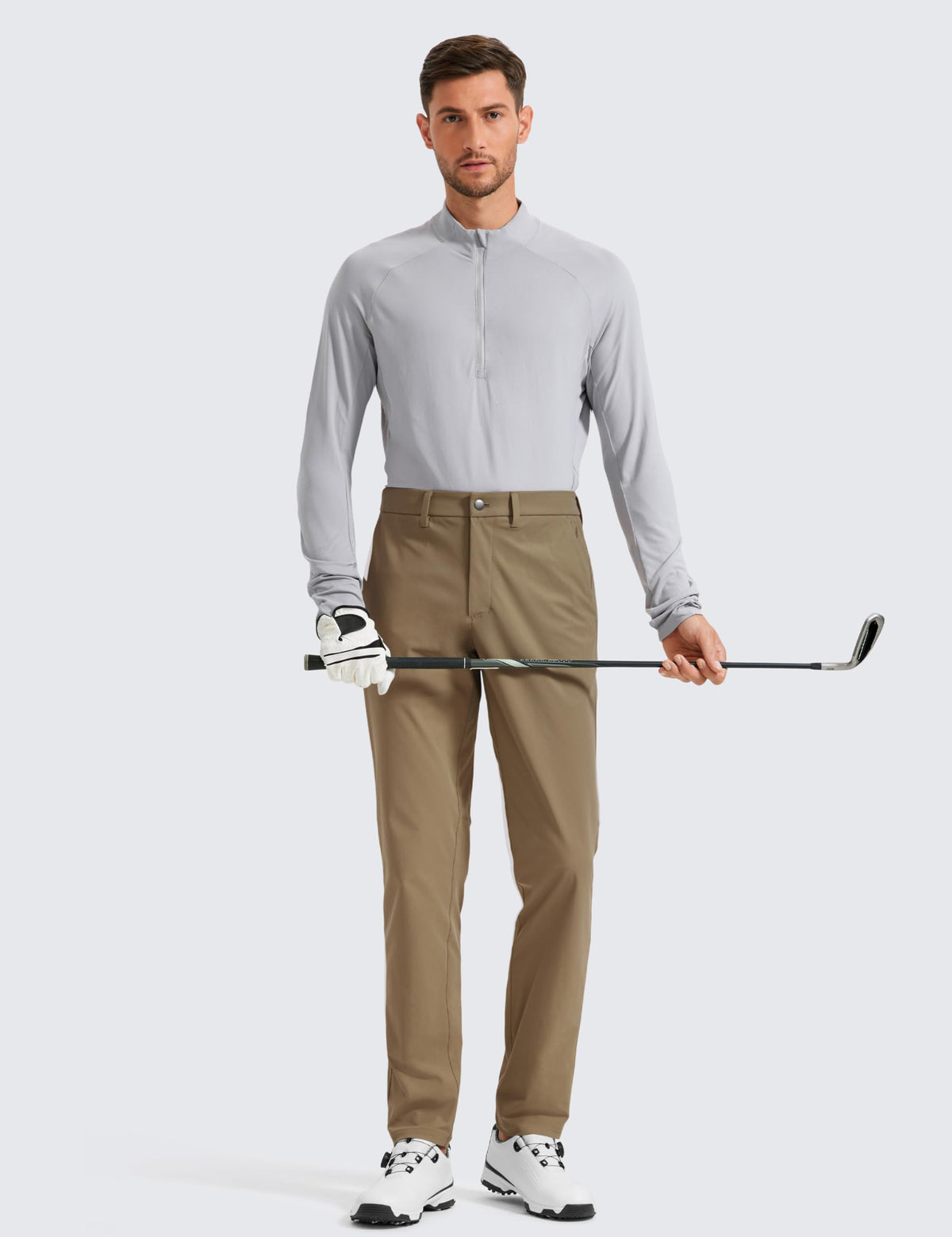 CRZ YOGA men's all-day comfy golf pants back pocket zipper, secure valuables