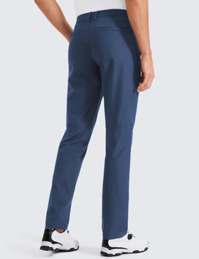 CRZ YOGA men's all-day comfy golf pants side view demonstrates tapered fit for a clean silhouette