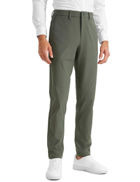 CRZ YOGA men's all-day comfy golf pants front view for easy movement