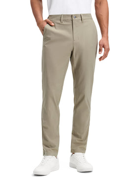 CRZ YOGA men's all-day comfy golf pants front view highlighting breathable, quick-dry fabric.